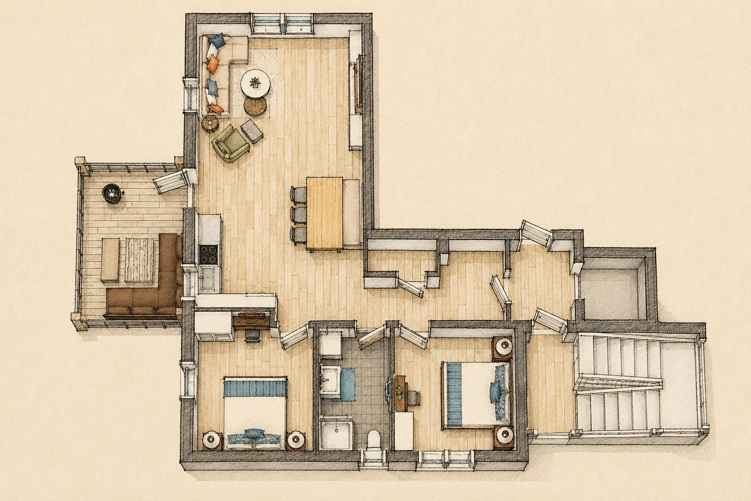 Grundriss Handwerker