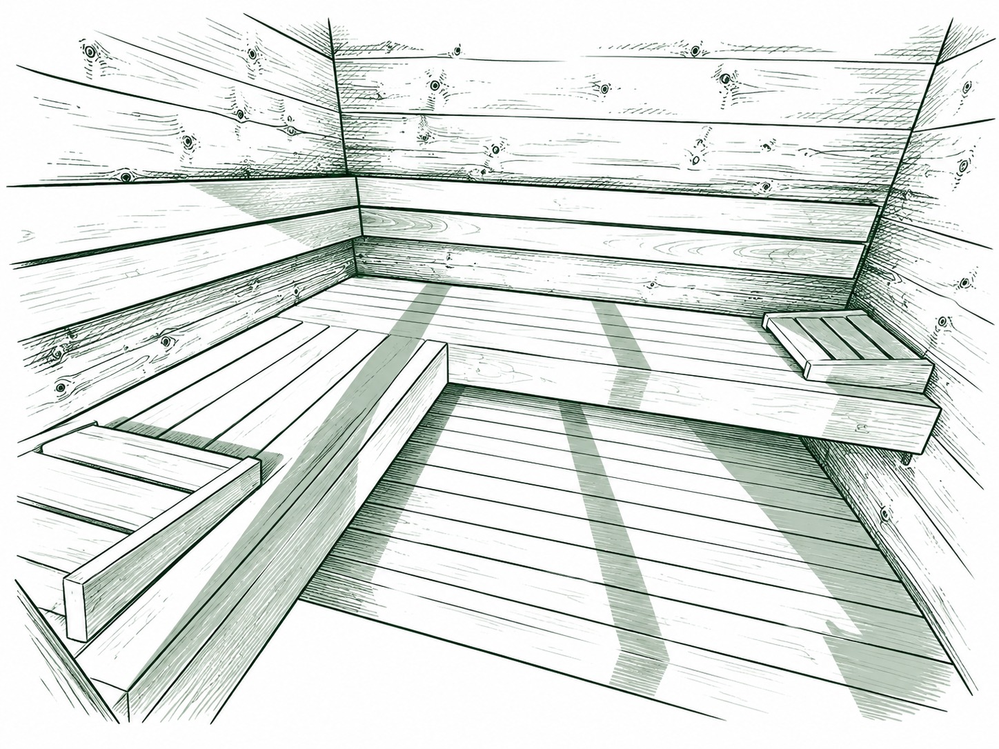 Sauna von innen (Illustration)