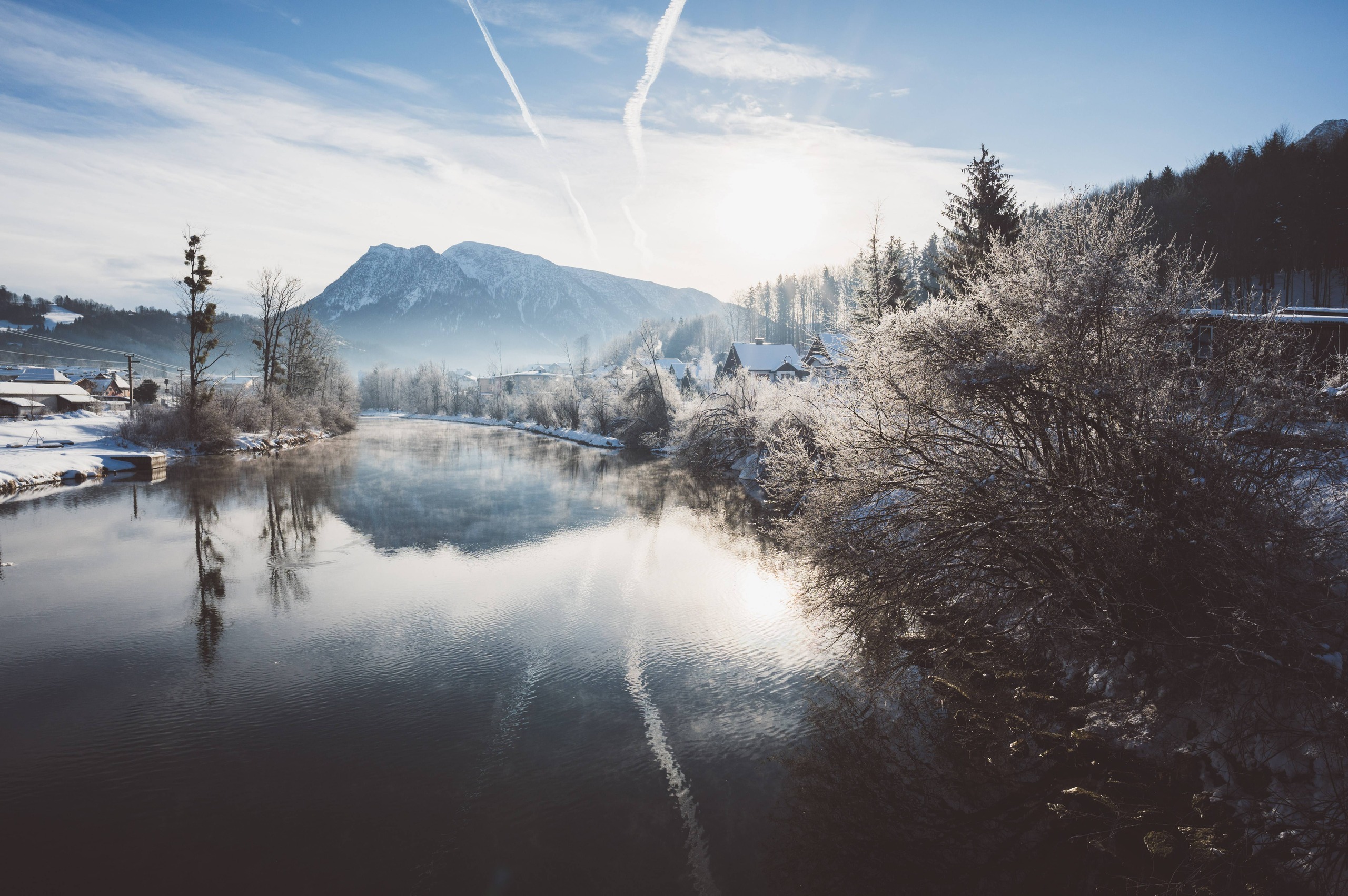 Winterstimmung an der Traun bei Bad Goisern