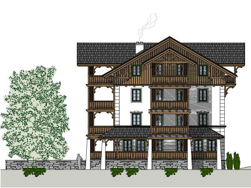 Villa Salzweg Hausplan Südansicht